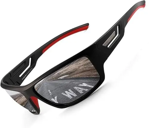 PUKCLAR Herren Sportbrille Polarisierte Sonnenbrille Fahrerbrille UV400 Schutz Cat3