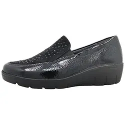 Semler Judith Damen Slipper - Schwarz, 42 EU (8 UK) - Elegante Slipper aus hochwertigem Kunststoff und Lackleder, ideal für stilvolle Auftritte und hohen Tragekomfort.