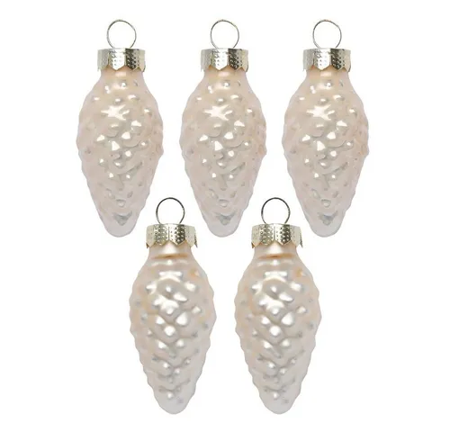 MAGIC by Inge Christbaumschmuck, Christbaumschmuck Zapfen Glas 4,5cm 12 Stück - Champagne