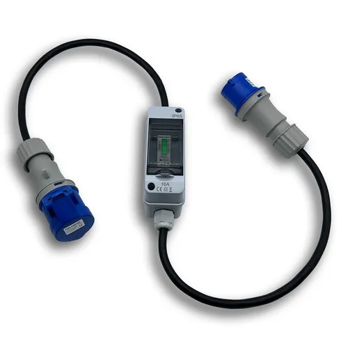 Digitaler Stromzähler 3 Pol Zwischenstecker für Camping und Caravan - Präziser MID-eichbarer Stromzähler mit LCD-Anzeige, ideal für Wohnmobile und Caravan. Mobil einsetzbar mit 45 A Nennstrom, perfekt für Ihre Stromüberwachung unterwegs.