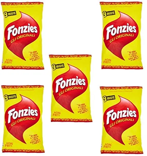 Fonzies 45x 23g - Käse-Maissnack - Chips, perfekt für einen herzhaften Snack oder Aperitif. Nicht frittiert, sondern gebacken – ideal für unterwegs oder zum Teilen!