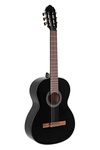 Klassikgitarre Student Schwarz 4/4 - Gitarren - Hochwertige GEWA Student Konzertgitarre mit Fichtenholz-Decke für klaren Klang und Karbonverstärkung für Stabilität, ideal für Einsteiger und Fortgeschrittene.
