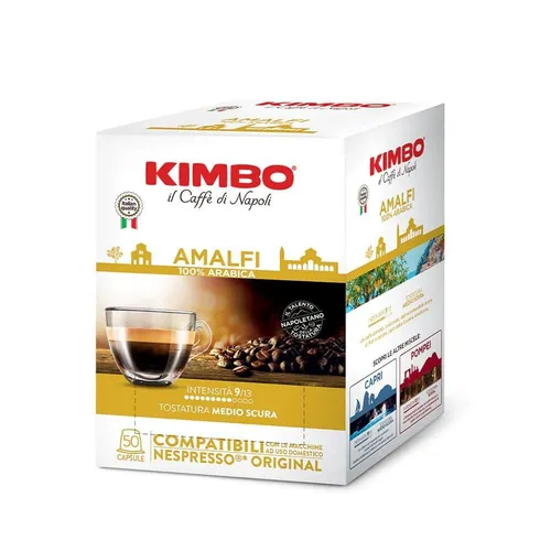 Kimbo AMALFI Kaffeekapseln 50Stk für Nespresso Maschinen - Genießen Sie aromatischen Kaffee mit den 50 Kaffeekapseln von Kimbo, kompatibel mit Nespresso Maschinen. Ideal für Kaffeeliebhaber, die Wert auf Qualität legen.