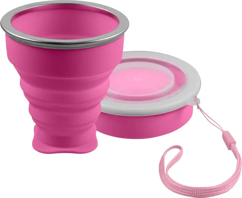 SHIBBY Becher Faltbarer Silikon-Becher - Reisetasse Camping Trinkbecher – 210ml