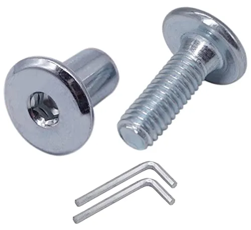 30 Stück) Verzinkte Stahlverbindungsschrauben M6 x 20 mm mit Muttern, Möbelverbinderbolzen, Sechskantschrauben (30, M6 x 20 mm (mit Muttern