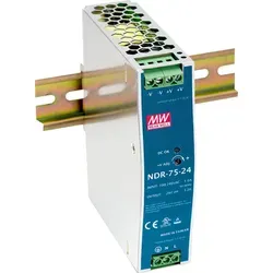 MeanWell NDR-75-24 - Hutschienen-Netzteil 24 V DC 3.2 A, leistungsstark mit 75 W für zuverlässige Stromversorgung in industriellen Anwendungen