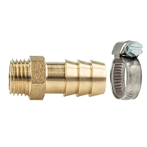 tecuro Sauger Schlauchtülle Ø 8 mm x 1/8 Zoll AG und W4 Schlauchschelle 8-12 mm