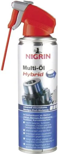 Nigrin Multifunktionsöl Performance 250ml - Autopflege & Motorradpflege - Hochwirksames Multi-Öl mit Extreme-Pressure-Additiv, ideal für extreme Druckbelastungen und Temperaturen bis 1000°C. Schützt vor Rost und sorgt für gleitfähige Mechaniken.
