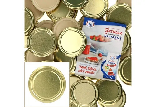 MamboCat Einmachglas 50er Set Deckel To82 uni gold passend für 230ml / 350ml / 435ml Gläser, Metall