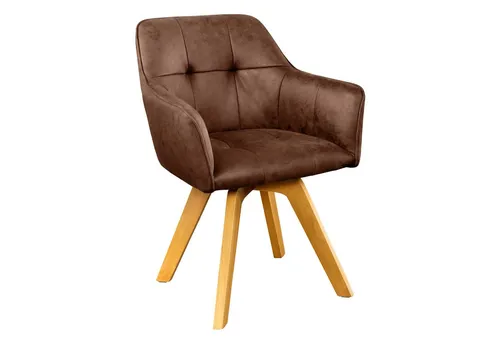 riess-ambiente Esszimmerstuhl LOFT antik braun/natur - Stuhl im Industrial-Design, drehbar und mit pflegeleichtem Microfaserbezug. Ideal für stilvolle Küchen und Esszimmer.