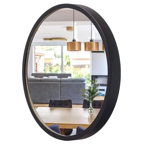 STOLARNIA PIKA Spiegel Rund Holz Schwarz in schwarz von STOLARNIA PIKA