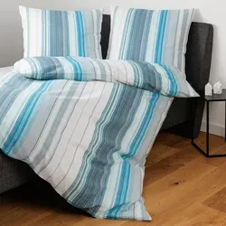 Janine Bettwäsche Tango 20152 Seersucker, 2-teilig blau in blau von Janine