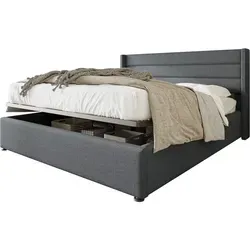 Stauraumbett Polsterbett 140x200 cm mit Hydraulik und Holzlattenrost