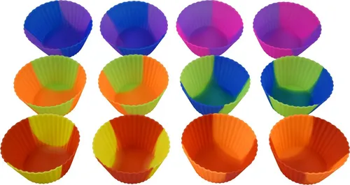 PhoneNatic Muffinform 12x Cupcake-Förmchen Silikon Muffin-Formen Backform