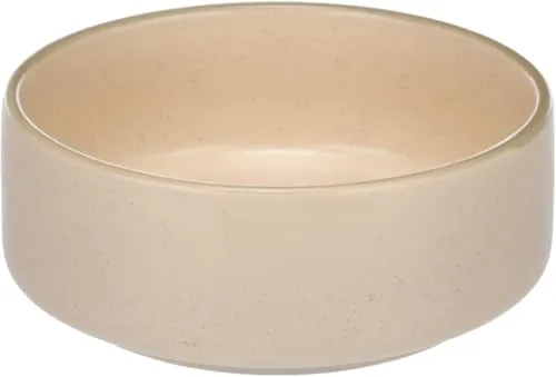 Hundenapf Keramik – hundenapf mittelgroße Hunde – 750ml – rutschfest & stilvoll – rund beige – Flamingo