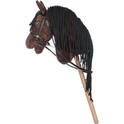 Hobby Horse braun mit Trense - Spielware für Kinder ab 3 Jahren, inklusive abnehmbarer Trense aus 100% Polyurethan und leichter Holzstange für fantasievolles Spiel.