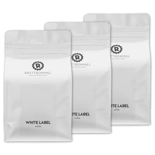 RÖSTTROMMEL WHITE LABEL - Special Blend KAFFEE, Ganze Kaffee-Bohnen 3x1kg, 100% Arabica, Röstung 4.5/10, Brasilien, Geschmack: mittelkräftig, Nuss, Schokolade