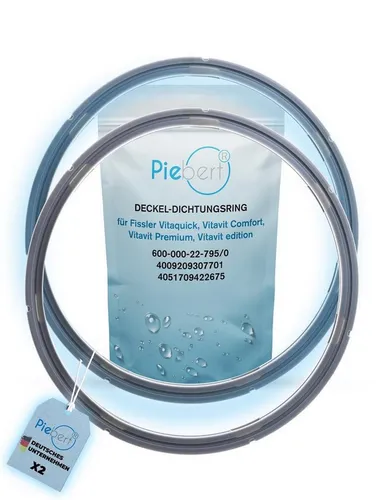 Piebert Schnellkochtopf-Dichtungsring 2x Dichtung 39156 22cm für Fissler Vitaquick, Vitavit Comfort Vitavit