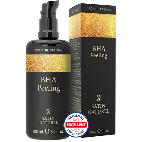 Satin Naturel Salicylsäure (BHA) Liquid Peeling 100ml – Mit Bio Aloe Vera, Vegan, Sanfte Reinigung & Exfoliant für Gesichtspflege – Für Hautpflege Routine