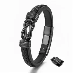 UNIQAL ETERNAL Unendlichkeit Leder Armband | Stilvolles Accessoire mit Magnetverschluss - Armschmuck in Bijouterie, handgefertigtes Lederarmband mit unendlichem Zeichen, ideal als Geschenk in luxuriöser Box für besondere Anlässe.