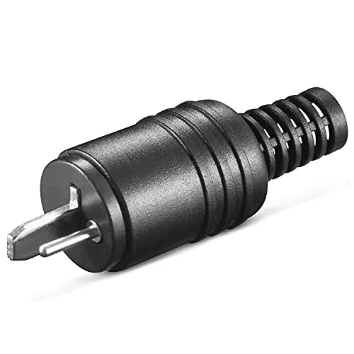 PerfectHD Lautsprecherstecker | mit Schraubanschluss | Gerade Schraubbar Knickschutz 2,2 mm | Boxen Audio Adapter Kabelanschluss Lautsprecher Stecker | Schwarz | 1 Stück