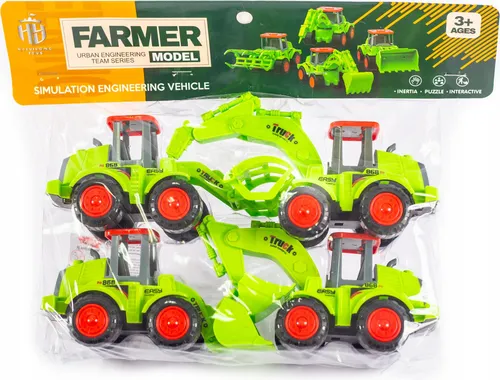 Baustellenfahrzeuge Set 4 Stück Bagger & LKW