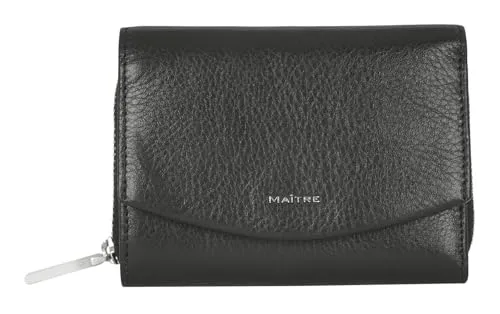 Ma tre Leisel Geldbörse Leder 12 cm black - Elegante Damenbrieftasche mit 6 Kreditkartenfächern, stilvoll und funktional