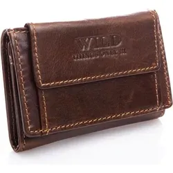 Wild Thing's Only Herren Geldbörse RFID Echtleder Kompaktformat - Dunkelbraun