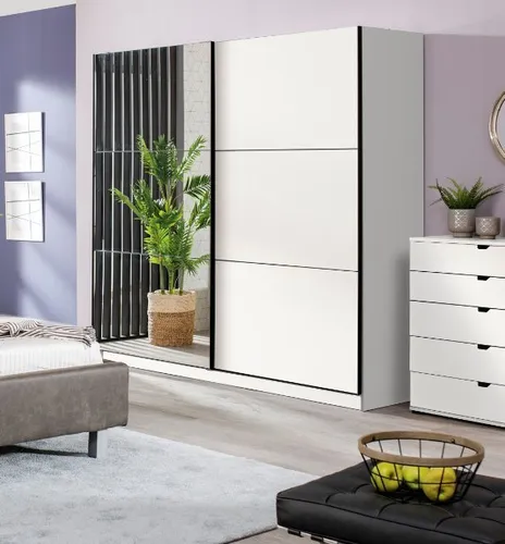 OTTO home Schwebetürenschrank Sierra Kleiderschrank mit Spiegel Wäscheschrank Garderobe Topseller INKLUSIVE Inneneinteilung, FSC®-Zertifiziert, OTTOs Choice