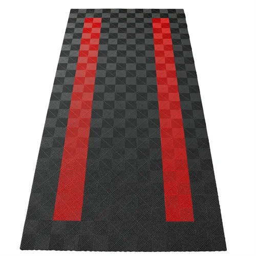 RAMROXX Performance Bodenfliesen Garagenboden Set 2,8mx5,6m Grau Rot - Hochwertige Kunststoffbodenfliesen für Garagen, robust und pflegeleicht. Ideal für den täglichen Einsatz und einfache Verlegung.