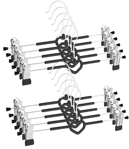 Stück Hosenbügel Klemmbügel, Kleiderbügel Hosen 30cm, Metall Rockbügel, Kleiderbügel Klammern, Rock für Hose mit Klammern Hosen kleiderbügel Platzsparend für Hosen Röcke Socken (Schwarz) 10
