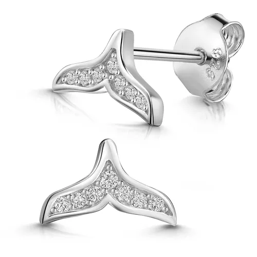 MATERIA Wal Ohrringe Silber mit Zirkonia Steinen