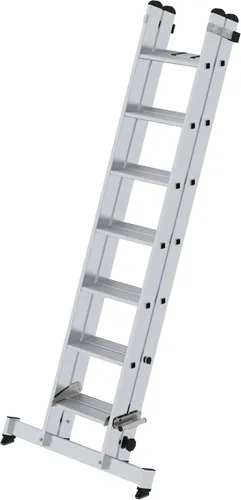 Stufen-Schiebeleiter 2-teilig mit nivello®-Traverse 2x7 Stufen