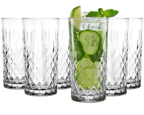 Glasmark Krosno Wassergläser Gläser Trinkgläser Set Longdrink Cocktail 6x 300ml