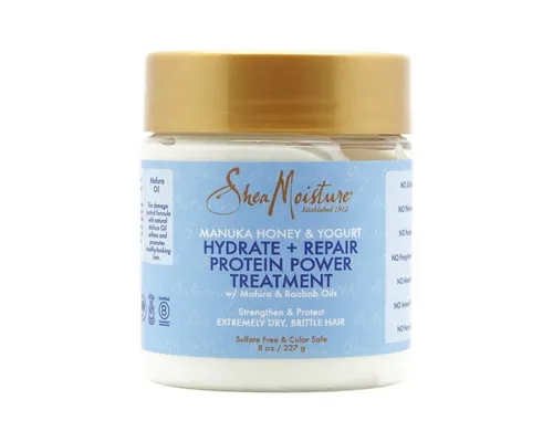 Shea Moisture Manuka Honig & Joghurt Haarbehandlung 237 ml - Nährstoffreiche Haarbehandlung mit Manuka-Honig und Joghurt, die strapaziertes Haar revitalisiert und stärkt. Ideal für geschmeidige Locken und zur Pflege von Perücken.