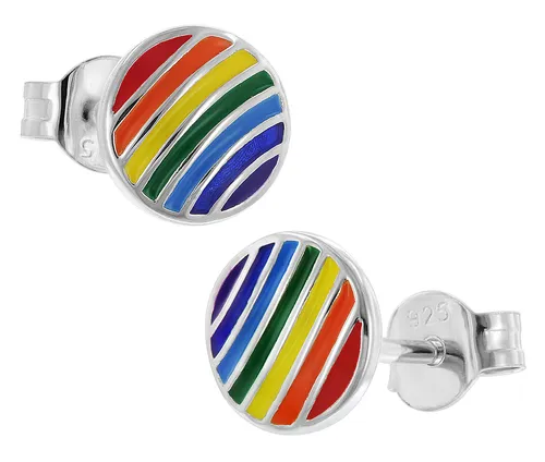 TRENDOR Schmuck Kinder-Ohrringe Silber 925 Ohrstecker Rund 41655