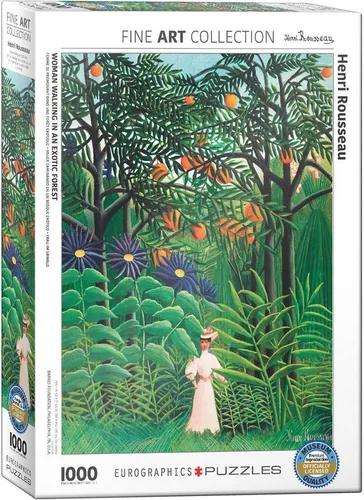 Puzzle 1000 Teile Puzzle - Puzzle - Henri Rousseau - Frau im Urwald, Puzzleteile