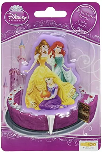 DECOCINO Kuchen-Kerze Princess – Höhe ca.7 cm – 2D Disney Wachs-Kerze zum Dekorieren von Kuchen, Muffins & Torten – Geburtstags-Deko