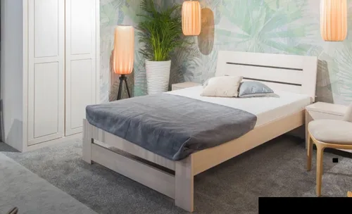Massivholz Bett 100x200cm - Modernes Einzelbett für Schlafzimmer - Klassisches Bettgestell aus robustem Holz, ideal für eine Liegefläche von 100x200 cm. Modernes Design und stabile Bauweise, perfekt für Jugendliche und Erwachsene.