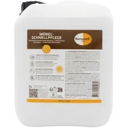 Renuwell Möbelpolitur 5L - Schnellpflege für alle Holzarten - Möbel & Holz-Politur mit Bienenwachs für sanfte Pflege und Schutz. Erhält natürlichen Glanz und schützt Oberflächen vor Schmutz. Ideal für regelmäßige Reinigung und Pflege.