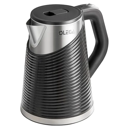 OLEGA Wasserkocher für kochendes Wasser, 1800 W, schnell kochender Heißwasserkessel, 1,8 l tragbarer Wasserkocher, teekocher elektrisch Teekessel, BPA frei, Energiesparend, Sicheres Design