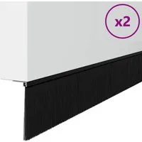 vidaXL Aufsteck Türbürstendichtungen 2 Stk Schwarz 100 cm - Effektive Dichtungsbürsten aus Aluminium für Türen. Reduzieren Zugluft und steigern den Wohnkomfort. Ideal für moderne Innenräume, einfach zu installieren und langlebig.