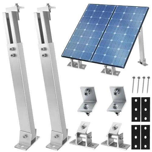 Solarpanel Dachhalterung, Alu 15-30° Verstellbare Solarpanel Halterung, Alu Halterung Balkonkraftwerk Montageset 36CM-70CM, Geeignet für Boote, Wohnmobile, netzunabhängige Dachsysteme (1)