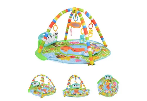 Moni Spielbogen Piano 696-R - Krabbeldecke mit Musiktasten und Spiegel - Spielbogen für Babys ab 6 Monaten, fördert die motorischen Fähigkeiten und bietet interaktive Musiktasten sowie einen Spiegel für Spiel und Entdeckung.