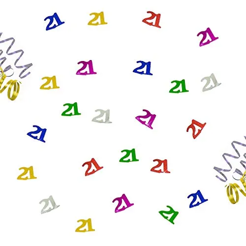 Oblique Unique® 21. Geburtstag Jubiläum Konfetti bunt Tisch Deko Streudeko 14g