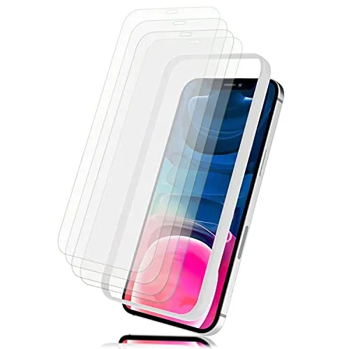 NALIA 4x Schutzglas & 1x Schablone - Set kompatibel mit iPhone 13 Mini Glas, 9H Full-Screen Glasfolie [Case-Friendly] mit Applikator, einfache Installation, hoher Handy Displayschutz - Transparent
