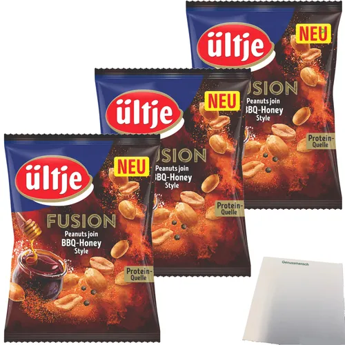 ültje Erdnüsse Fusion BBQ Honey Style 3er Pack 3x150g Beutel usy Block