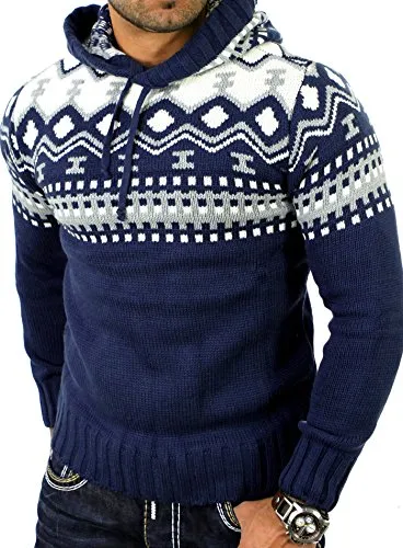 Reslad Norweger Pullover Herren RS-3013 | Bequemer Kapuzenpullover für die kalte Jahreszeit - Pullover für Herren mit perfekter Passform und hoher Stoffqualität. Der gemütliche Norweger Kapuzenpullover ist ideal für kalte Tage und lässt sich vielseitig kombinieren.