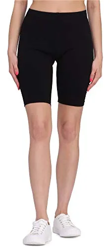 Bellivalini Kurze Leggings Damen aus Viskose Bequeme und atmungsaktiv Leggings Kurz für Sommer BLV50-149 (Schwarz, L)
