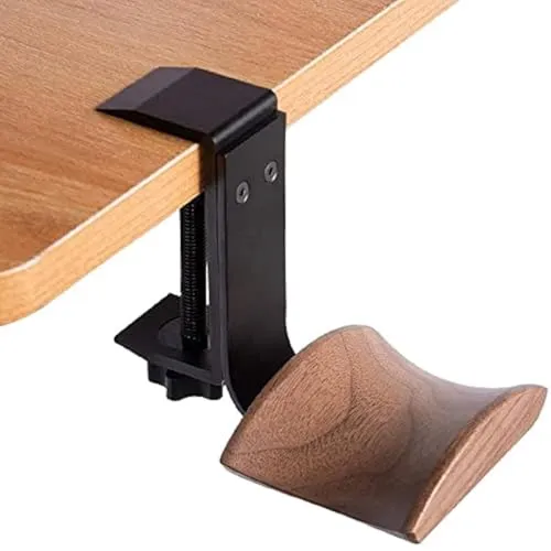 Kopfhörer Ständer mit 6cm Breiter Kopfstütze aus Nussbaum,Headset Halterung Verstellbar Clip Headphone Stand für Over Ear und Gaming, Geeignet für Tisch,Vitrine